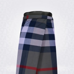 Gery Navy Blue Checked Cotton Lungi